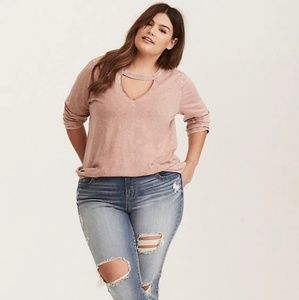 💗Torrid💗 MINERAL WASH KNIT CHOKER TEE